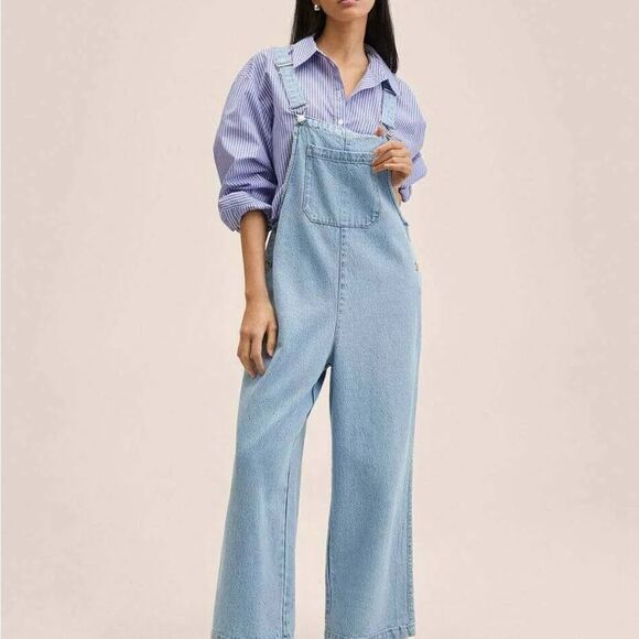 Mango Culotte Jumpsuit Romper Dungarees - Picture 8 of 8